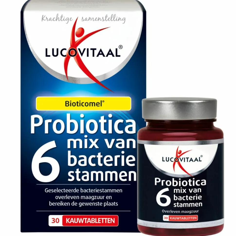 2x Lucovitaal Probiotica Mix van 6 Bacteriënstammen 30 kauwtabletten