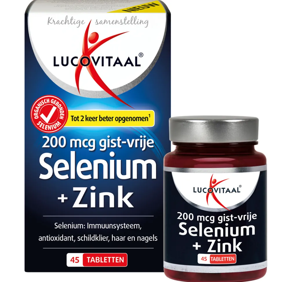 2x Lucovitaal Selenium & Zink 200 mcg Gistvrij 45 tabletten