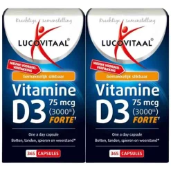 2x Lucovitaal Vitamine D3 D3 75mcg (3000IE) Forte 365 capsules