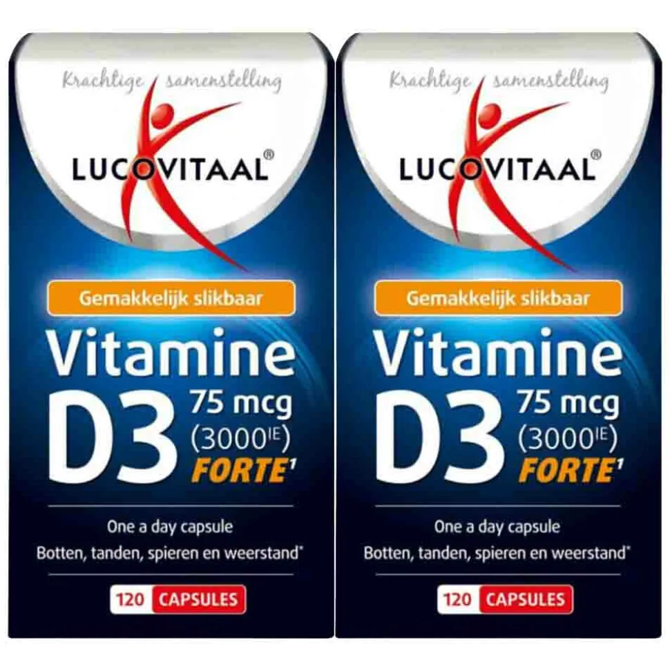 2x Lucovitaal Vitamine D3 75mcg (3000IE) Forte 120 capsules