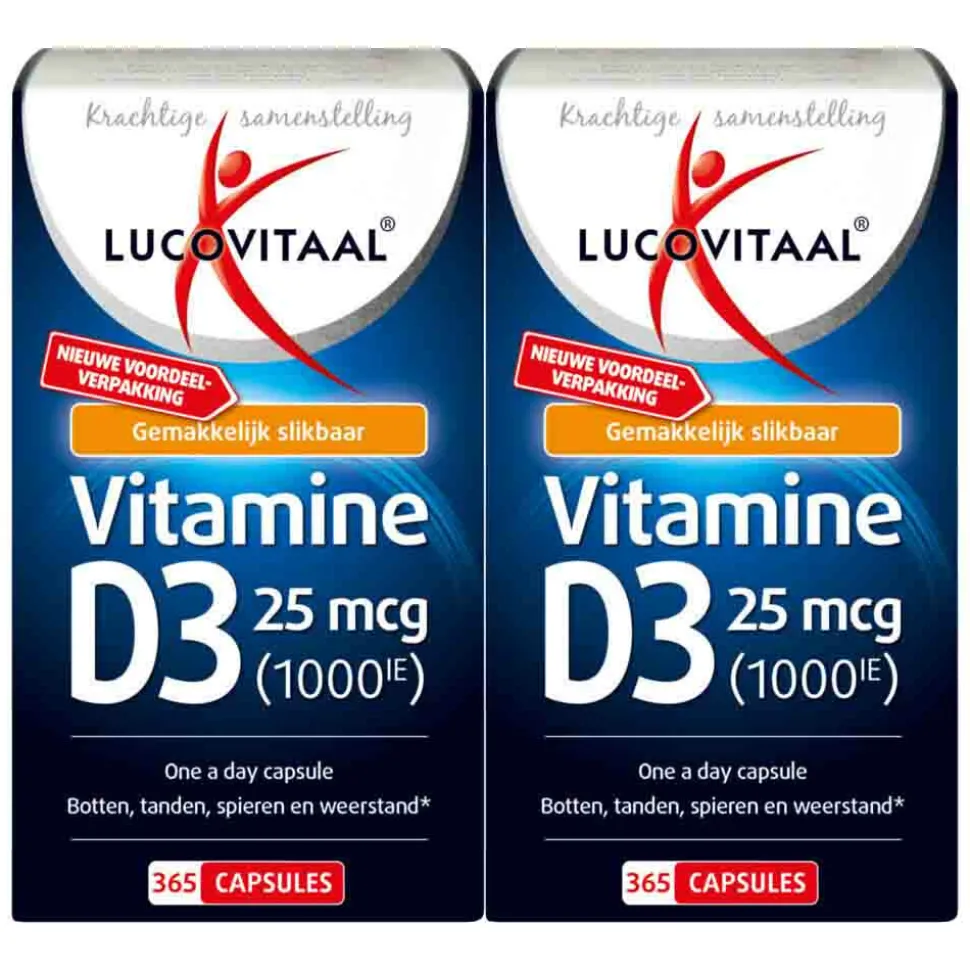 2x Lucovitaal Vitamine D3 25mcg 365 capsules