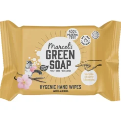12x Marcel's Green Soap Hand doekjes Vanille en Kersenbloesem 15 stuks