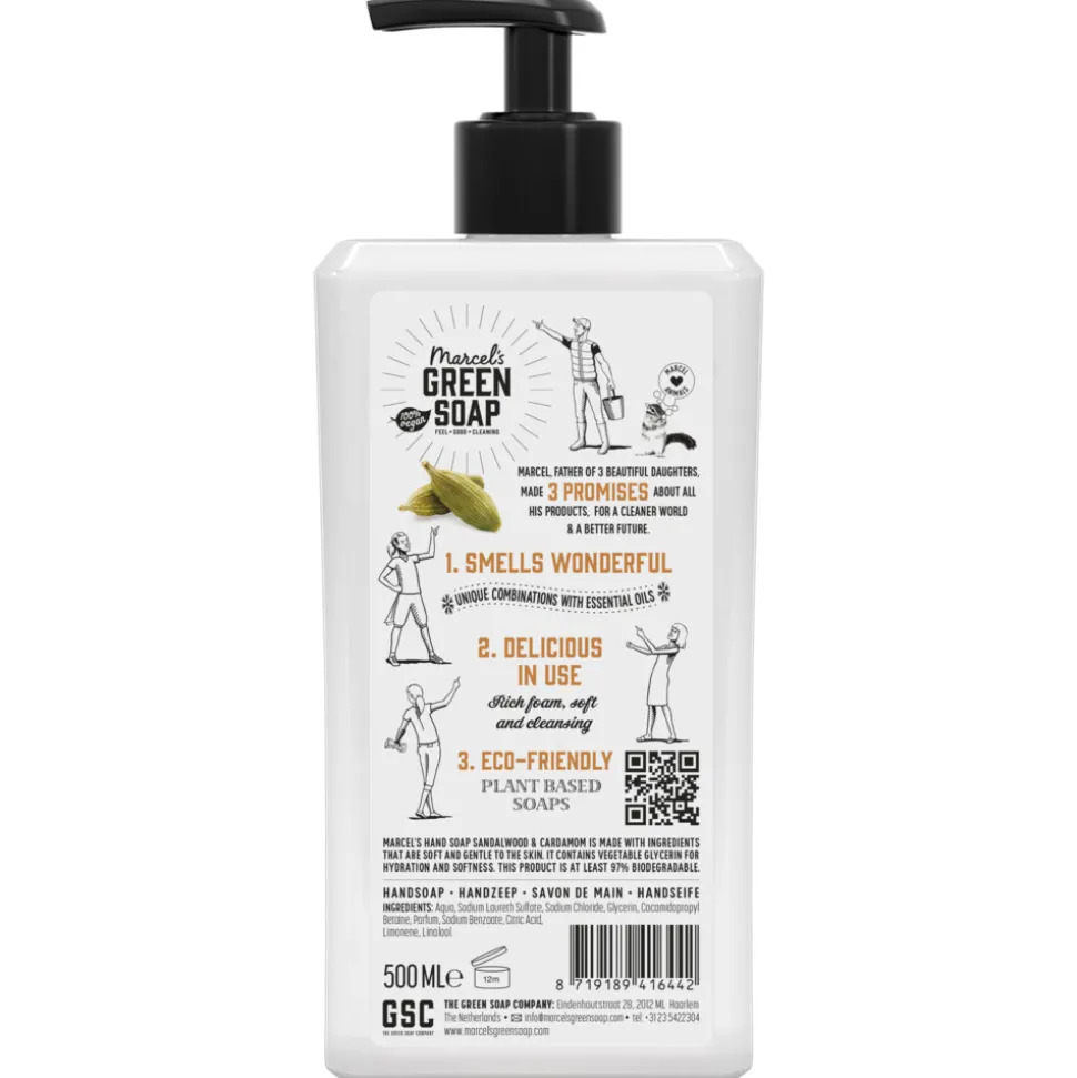 6x Marcel's Green Soap Handzeep Sandelhout & Kardemom 500 ml