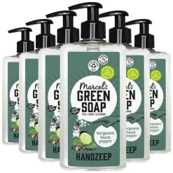 6x Marcel's Green Soap Handzeep Bergamot & Black Pepper 500 ml