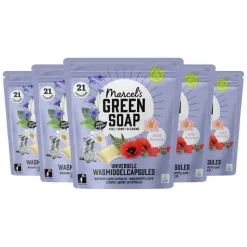 5x Marcel's Green Soap Wascapsules Wilde Bloemen 21 capsules