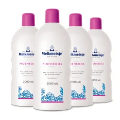 4x Melkmeisje Bad en Douche Crème Pioenroos 2000 ml