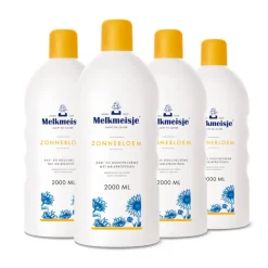 4x Melkmeisje Bad en Douche Crème Zonnebloem en Melk 2000 ml