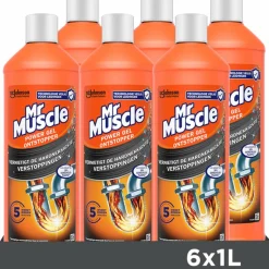 6x Mr. Muscle Power Gel Ontstopper 1000 ml