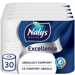 5x Nalys Excellence Maxi-Vel Toiletpapier In Papieren Verpakking 5-Laags 6 stuks
