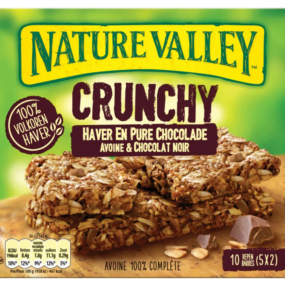 5x Nature Valley Crunchy Haver en Pure Chocolade 5x2 stuks