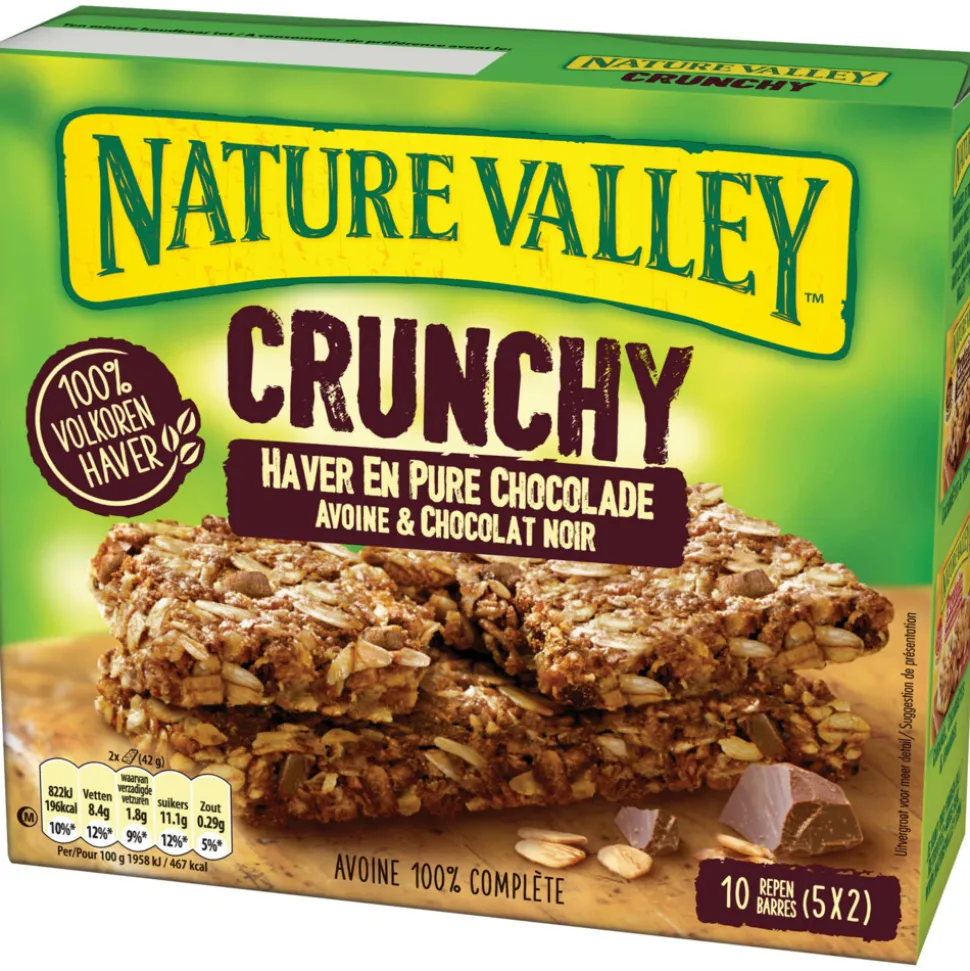 5x Nature Valley Crunchy Haver en Pure Chocolade 5x2 stuks