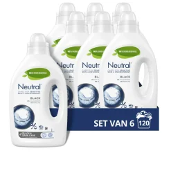 6x Neutral Vloeibaar Wasmiddel Zwart 20 Wasbeurten 1 liter