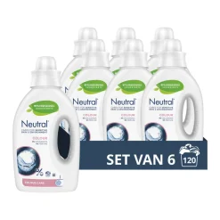 6x Neutral Vloeibaar Wasmiddel Kleur 20 Wasbeurten 1 liter