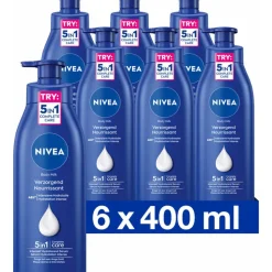 6x NIVEA Bodymilk Verzorgend met pomp 400 ml