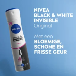 6x NIVEA Deodorant Spray Invisible For Black & White Clear 150 ml