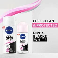 6x NIVEA Deodorant Spray Invisible For Black & White 100 ml