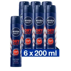 6x NIVEA Men Anti-Transpirant Spray Dry Impact 200 ml