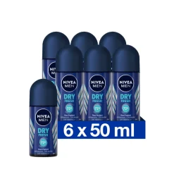 6x NIVEA Men Deodorant Roller Dry Fresh 50 ml
