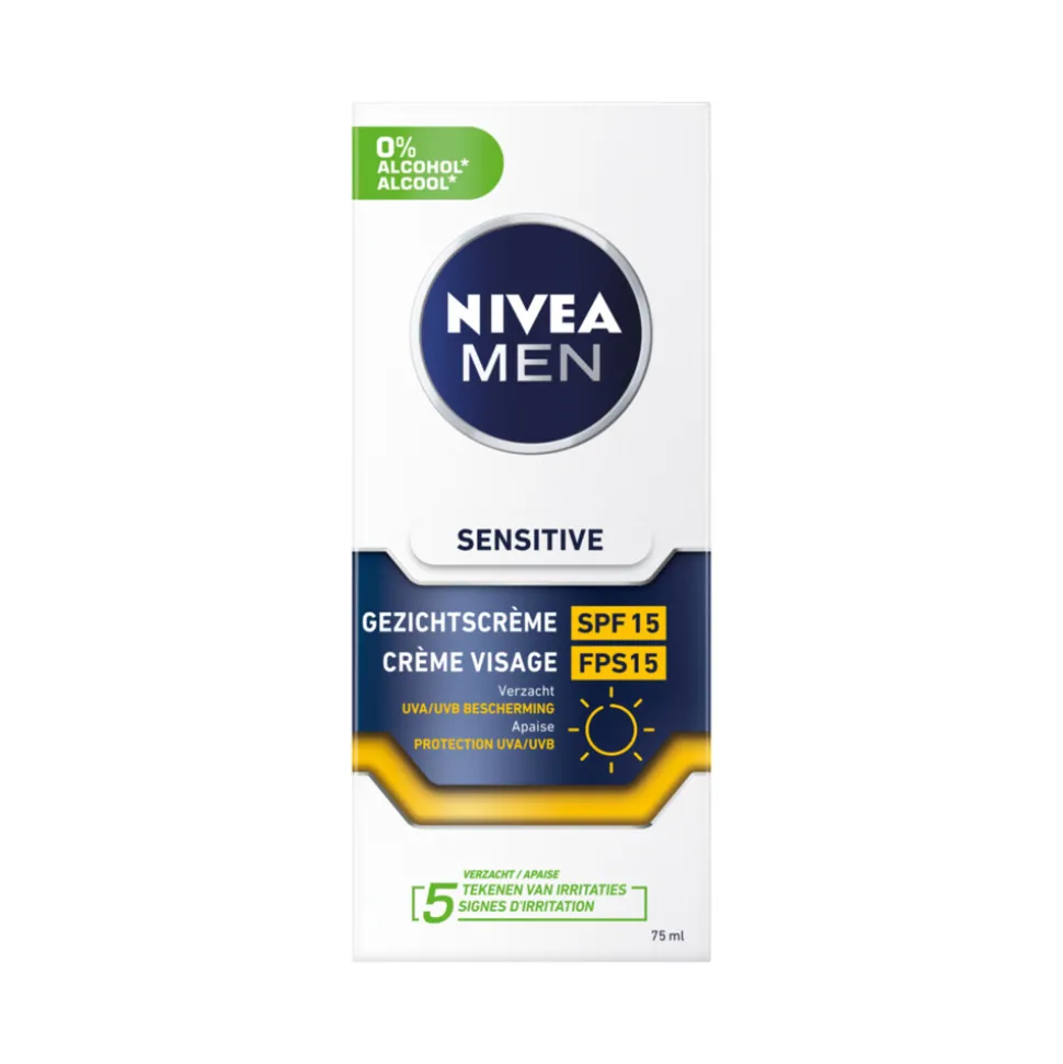 3x NIVEA Men Moisturizer Sensitive SPF 15 75 ml