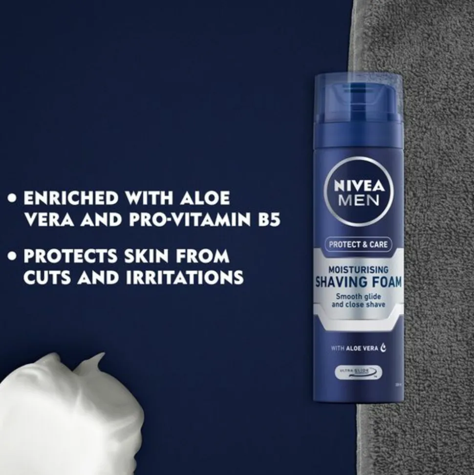 6x NIVEA Men Scheerschuim Protect & Care Hydraterend 250 ml