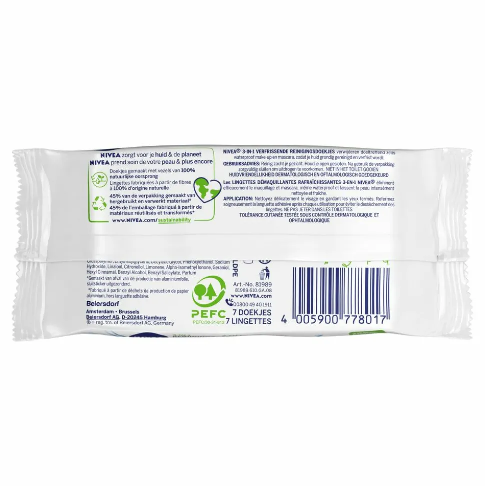 6x NIVEA Reinigingsdoekjes Mini Verfrissend 7 stuks