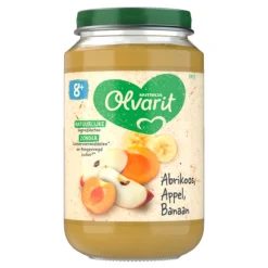 6x Olvarit Fruithapje 8m Abrikoos Appel Banaan 200 gr