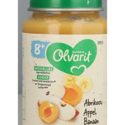 6x Olvarit Fruithapje 8m Abrikoos Appel Banaan 200 gr