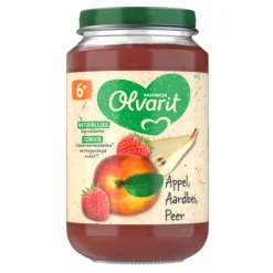6x Olvarit Fruithapje 6m Appel Aardbei Peer 200 gr