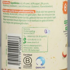 6x Olvarit Fruithapje 6m Peer Appel Abrikoos 200 gr