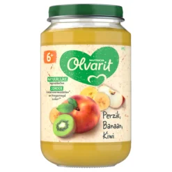 6x Olvarit Fruithapje 6m Perzik Banaan Kiwi 200 gr