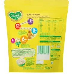 5x Olvarit Granenpap Fijne Granen 6+ Maanden 200 gr