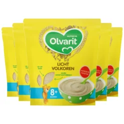 5x Olvarit Granenpap Licht Volkoren 8+ Maanden 200 gr