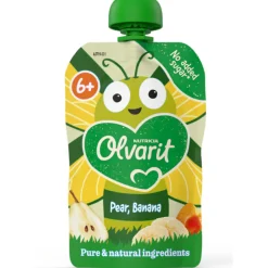 6x Olvarit Knijpfruit 6+m Peer & Banaan 100 gr