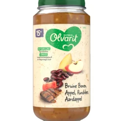 6x Olvarit Maaltijd 15m Bruine bonen Appel Rundvlees Aardappel 250 gr