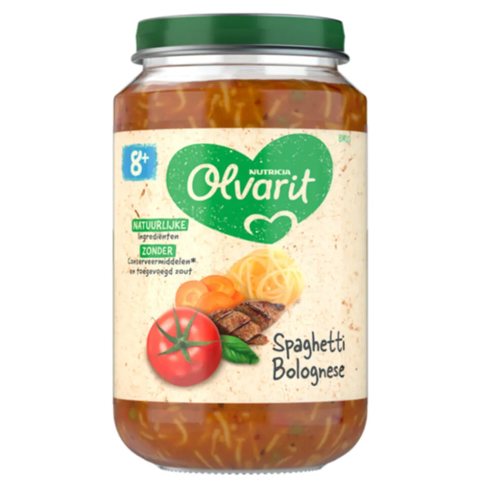 6x Olvarit Maaltijd 8m Spaghetti Bolognese 200 gr