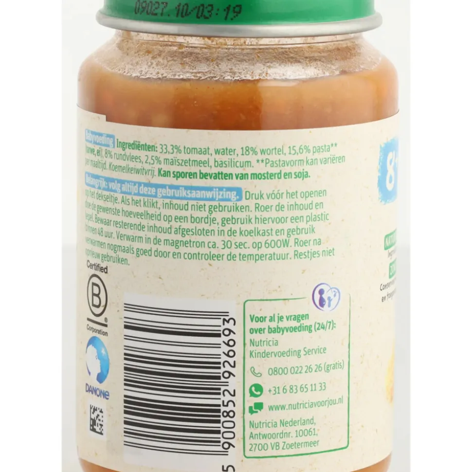 6x Olvarit Maaltijd 8m Spaghetti Bolognese 200 gr