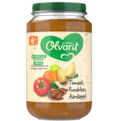 6x Olvarit Maaltijd 6m Tomaat Rundvlees Aardappel Wortel 200 gr