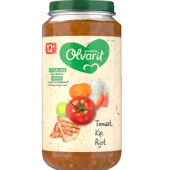 6x Olvarit Maaltijd 12m Tomaat Kip Rijst 250 gr