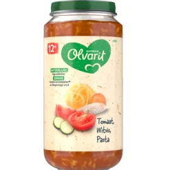 6x Olvarit Maaltijd 12+m Tomaat Witvis Pasta 250 gr