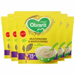 5x Olvarit Multigranen en Maisvlokken 15+ Maanden 200 gr