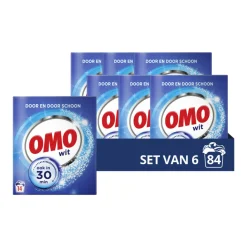 6x OMO Waspoeder Wit 14 Wasbeurten 798 gr