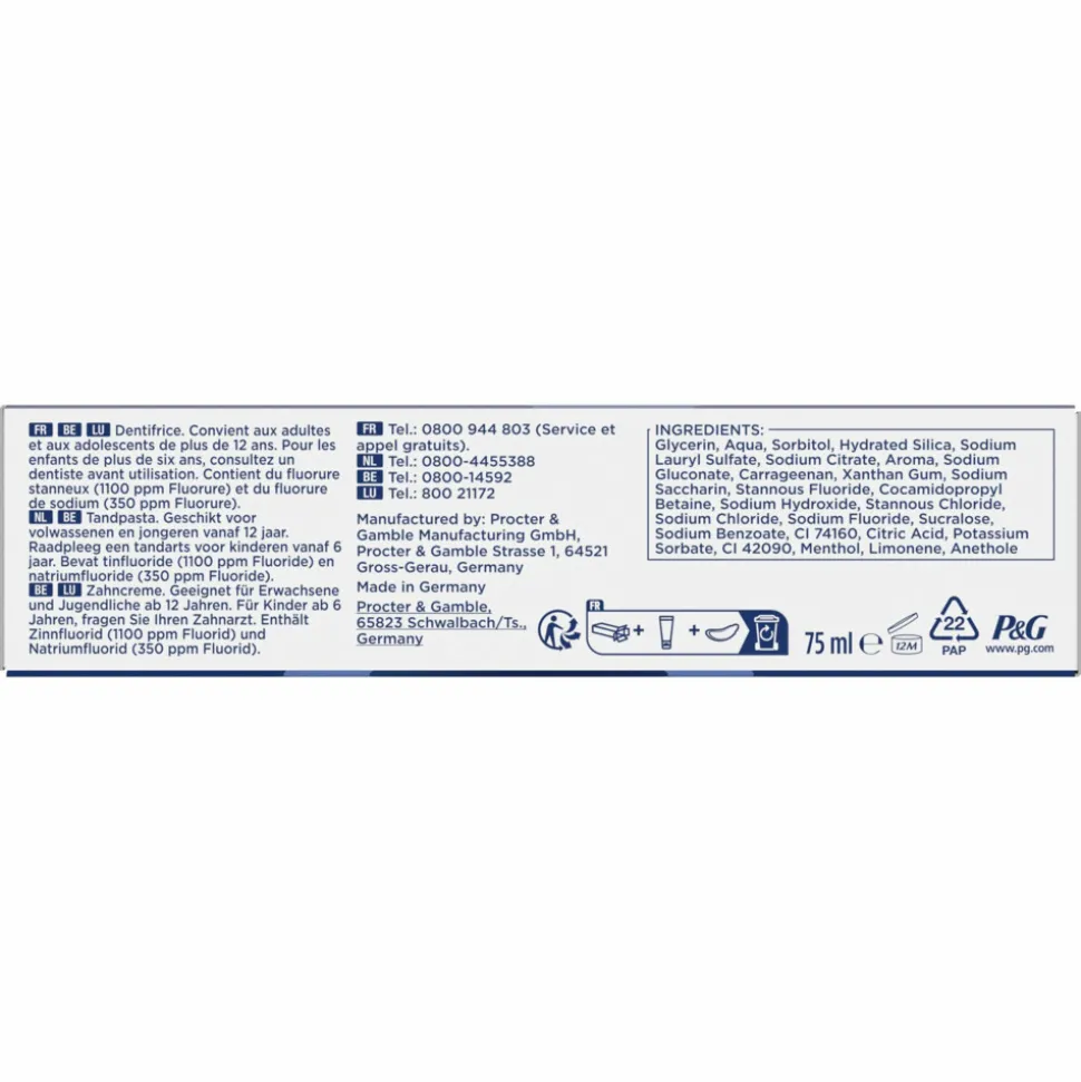 12x Oral-B Tandpasta Professional Glazuurversterkend Extra Fris 75 ml