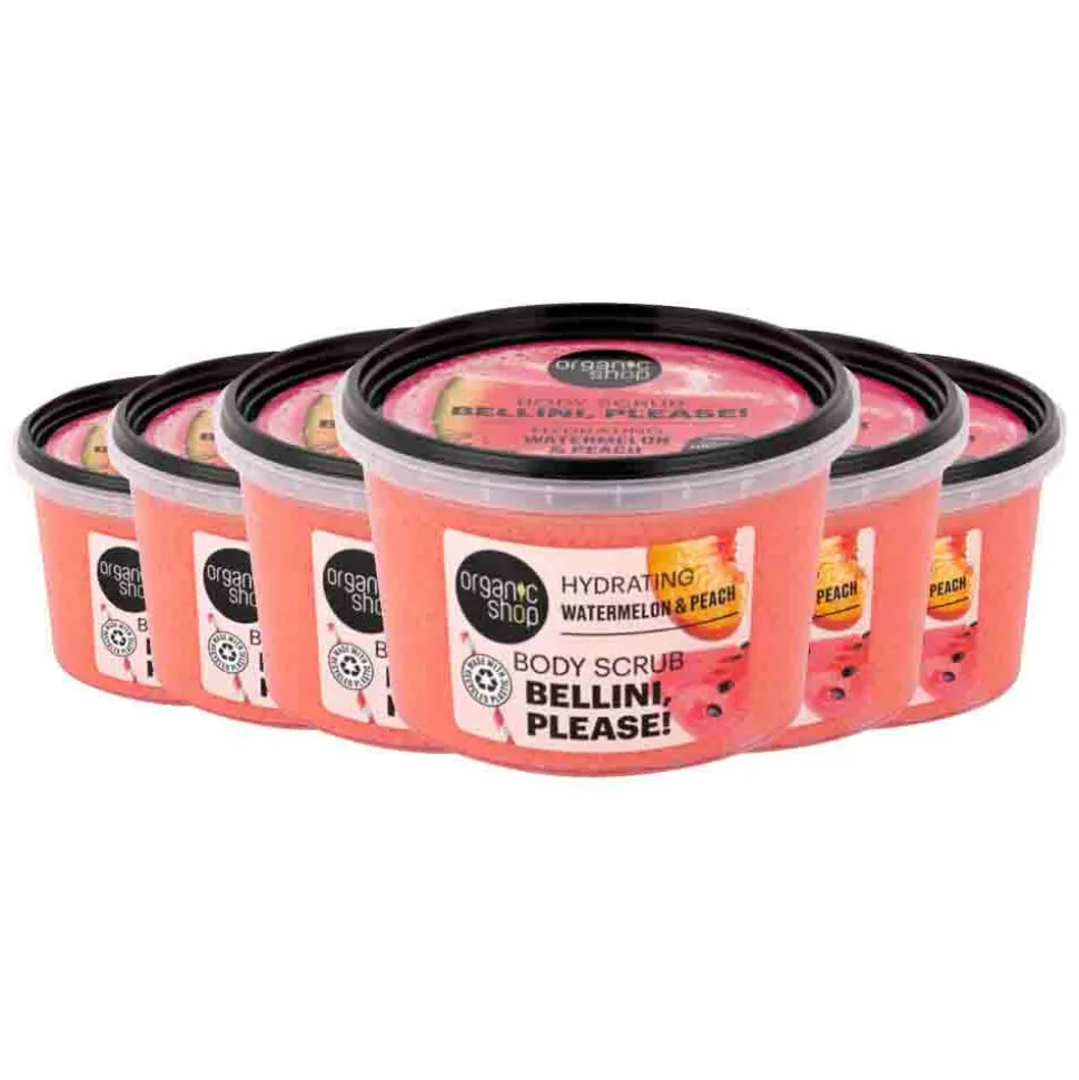 6x Organic Shop Body Scrub Watermelon & Peach 250 ml