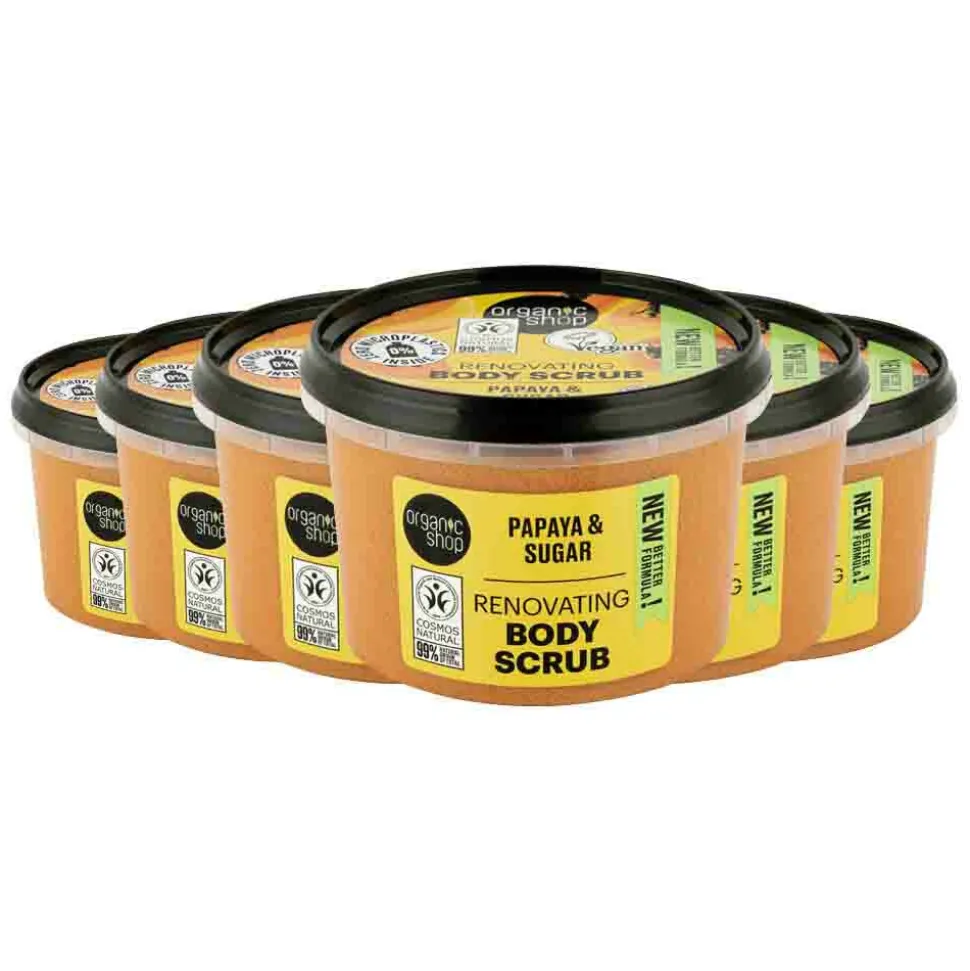 6x Organic Shop Body Scrub Papaya 250 ml