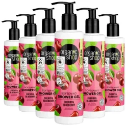 6x Organic Shop Douchegel Cherry and Blueberry 280 ml