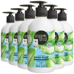 6x Organic Shop Handzeep Aloe and Milk 500 ml
