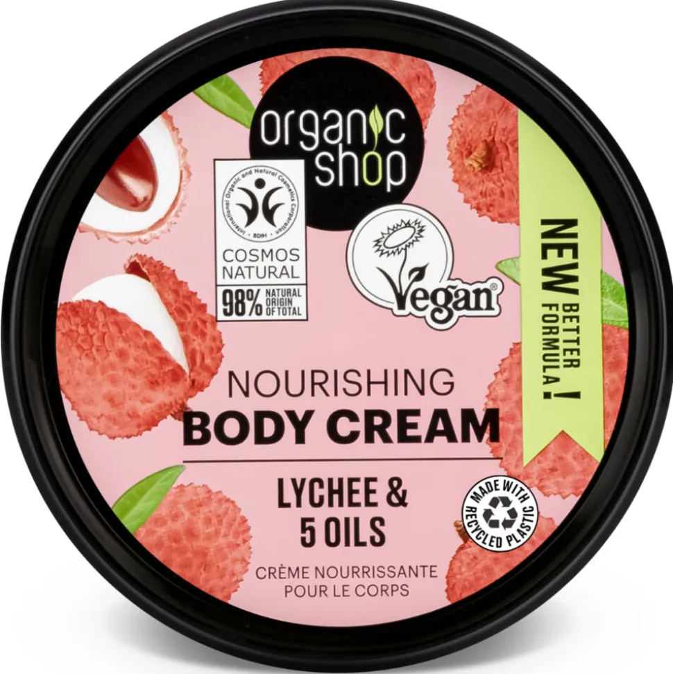 6x Organic Shop Nourishing Bodycrème Lychee 250 ml