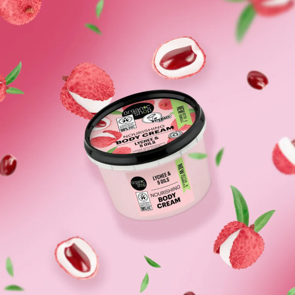 6x Organic Shop Nourishing Bodycrème Lychee 250 ml