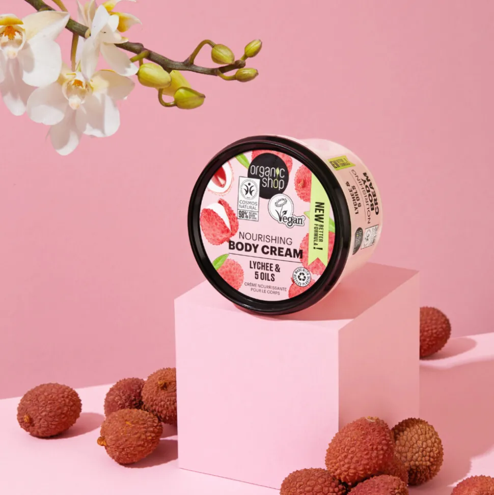 6x Organic Shop Nourishing Bodycrème Lychee 250 ml