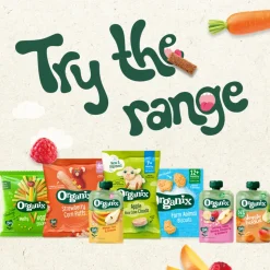 6x Organix Knijpfruit 12+m Appel Aardbei & Quinoa 100 gr